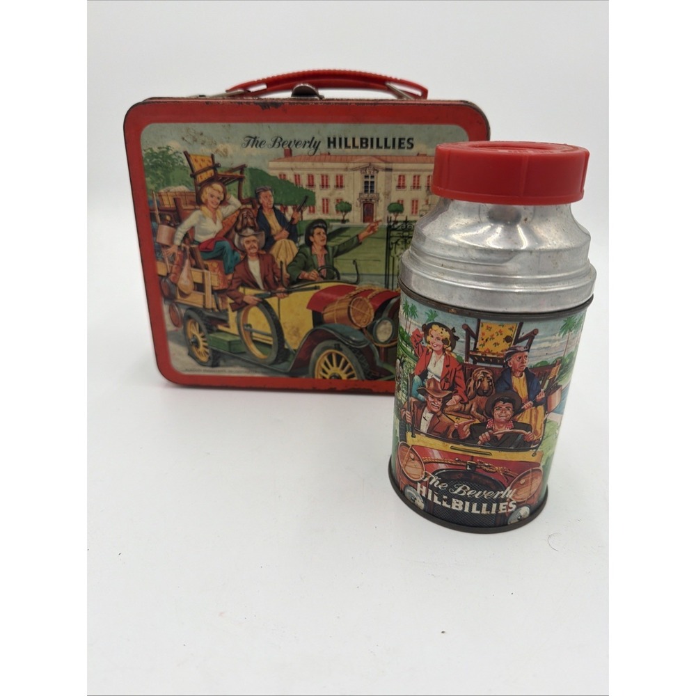 Vntg Aladdin Metal Lunchbox and Thermos Set The Beverly Hillbillies Pre-1970